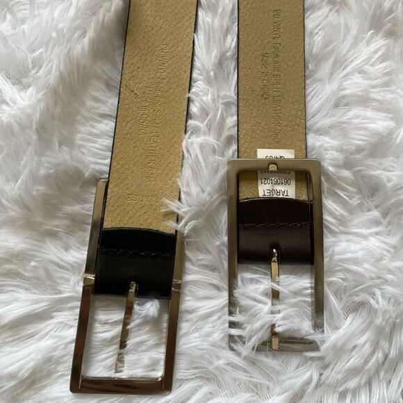Target Belts 2 Total Vinyl & Split Leather Black & Brown - Picture 6 of 8